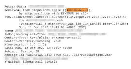 Trace email spoofing sender